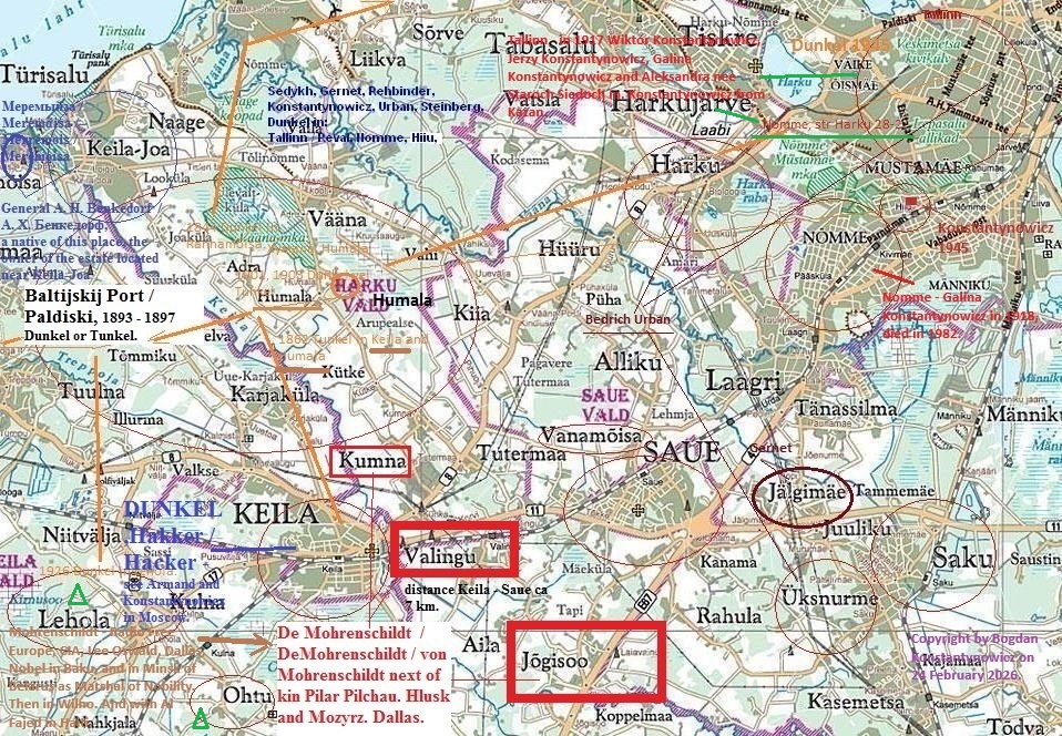 History and genealogy of the Constantinovich family with relatives in Estonia: Saue, Ohtu, Harku, Nomme, Saku, Uksnurme, Lehola, Tallinn and the Harjumaa district: Troubetzkoy, Sedykh from Kazan, Gernet from Estonia. The Baltic German families in Estonia: Schilling von Cannstatt / Schilling von Canstatt /  Schilling von Canstadt, von Gernet, Rehbinder, Toll, Croy, Weiss.