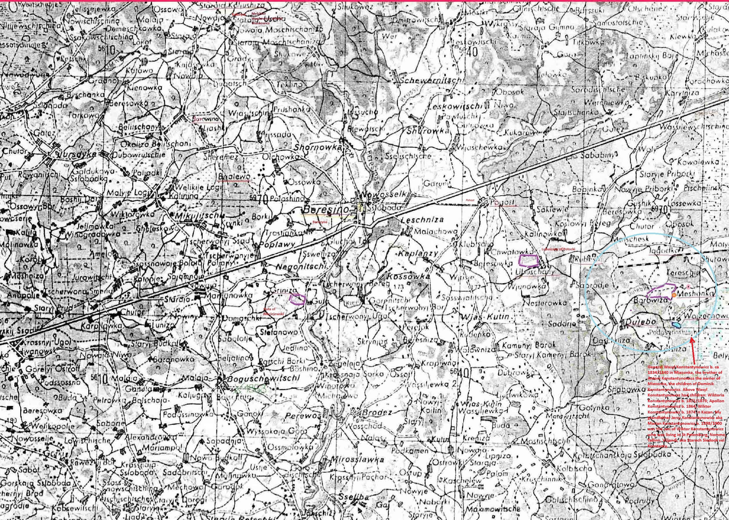 Berezyna parish; Lubuszany, Kaluzyca, Miezonka. Ed. by Germans in 1941.